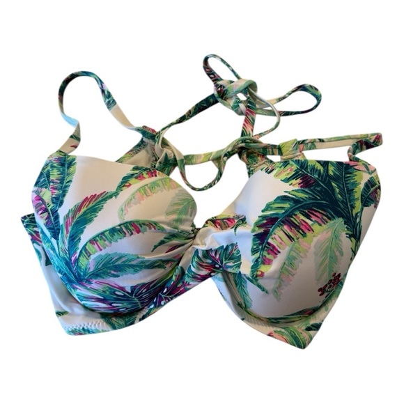 Jessica Simpson Jungle Cruise Twist Front Print D Cup Bikini Top Size XL D NEW - Picture 3 of 11